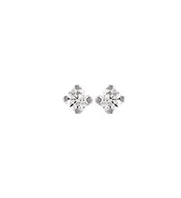 Les Boucles d'oreilles or gris 750/1000, diamants 0,16 carat, taille brillant by Stauffer