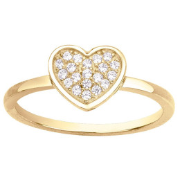 Bague Plaqué Or, motif coeur et oxydes de zirconium by Stauffer Ref. 66100021