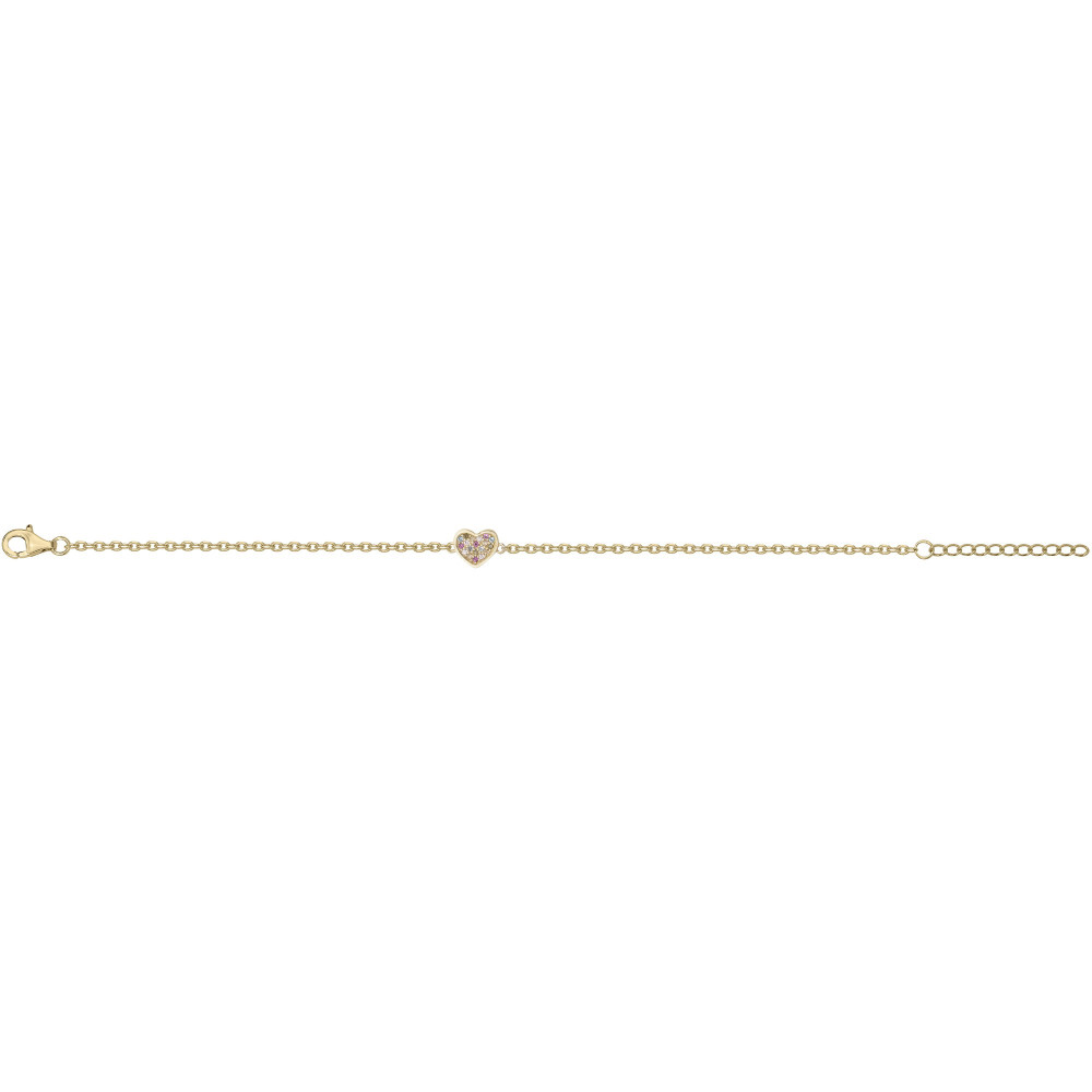 Le Bracelet plaqué or, motif coeur et 19 oxydes de zirconium by Stauffer 66300079