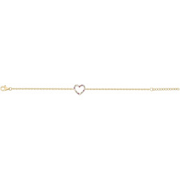Bracelet plaqué or et oxydes multicolores, motif coeur by Stauffer 66300080