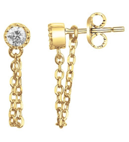 Boucles d'oreilles plaqué or et 2 oxydes de zirconium by Stauffer 66400086