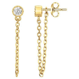 Boucles d'oreilles plaqué or et 2 oxydes de zirconium by Stauffer 66400087