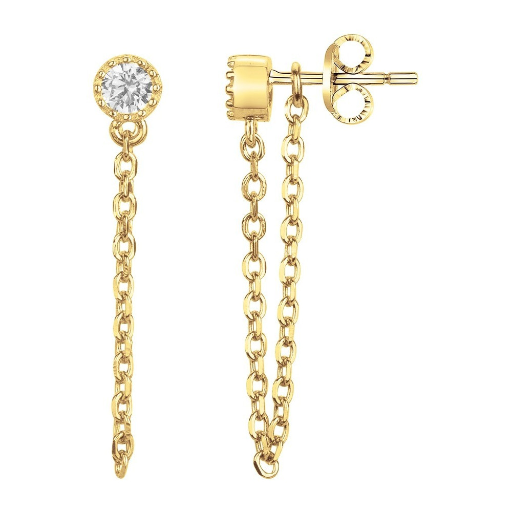 Boucles d'oreilles plaqué or et 2 oxydes de zirconium by Stauffer 66400087