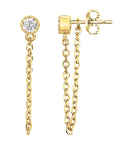 Boucles d'oreilles plaqué or et 2 oxydes de zirconium by Stauffer 66400087