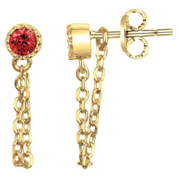 Boucles d'oreilles plaqué or et 2 spinelles rouges by Stauffer 66400090