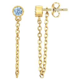 Boucles d'oreilles plaqué or et 2 spinelles bleues topazes by Stauffer 66400092