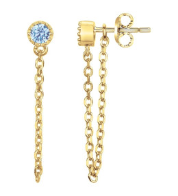 Boucles d'oreilles plaqué or et 2 spinelles bleues topazes by Stauffer 66400092
