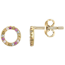 Boucles d'oreilles plaqué or et 34 oxydes multicolore by Stauffer 66400102