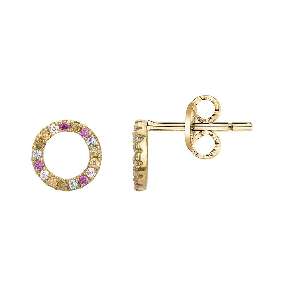 Boucles d'oreilles plaqué or et 34 oxydes multicolore by Stauffer 66400102