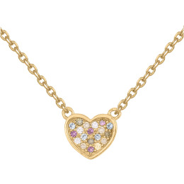Le Collier plaqué or, motif coeur et 19 oxydes multicolore by Stauffer 66700089