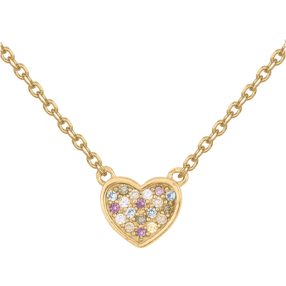 Le Collier plaqué or, motif coeur et 19 oxydes multicolore by Stauffer 66700089