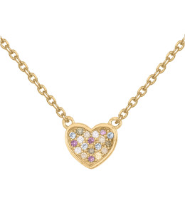 Le Collier plaqué or, motif coeur et 19 oxydes multicolore by Stauffer 66700089