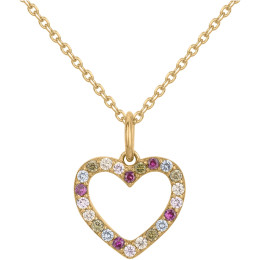 Le Collier plaqué or, motif coeur et 22 oxydes multicolore by Stauffer 66700090