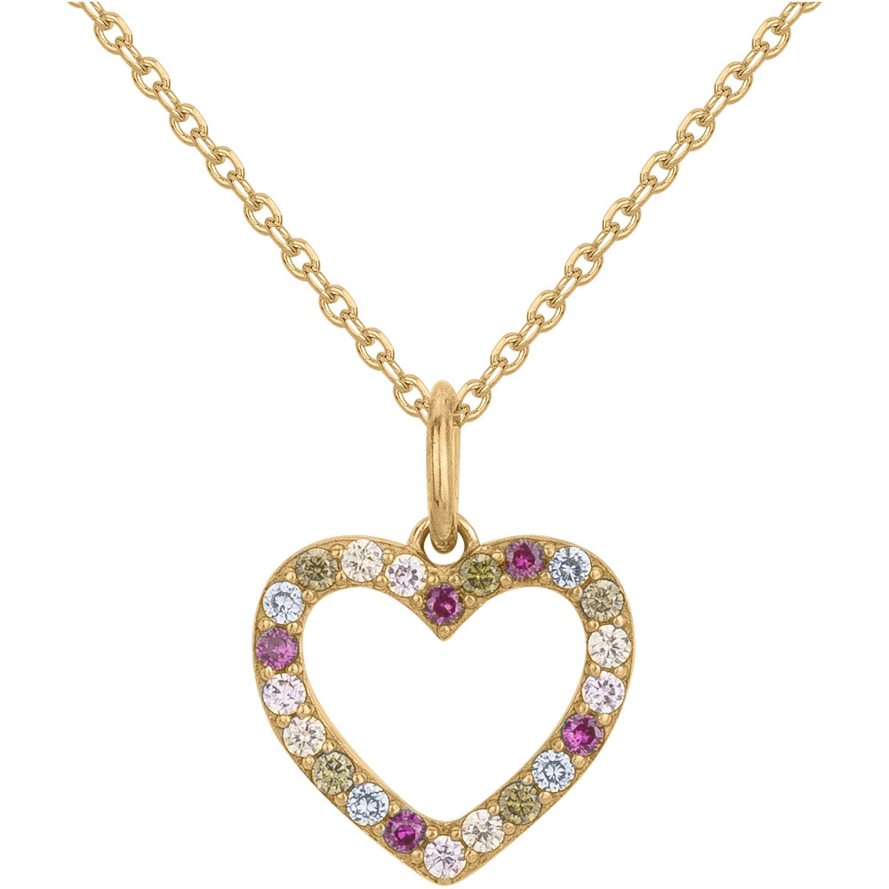 Le Collier plaqué or, motif coeur et 22 oxydes multicolore by Stauffer 66700090