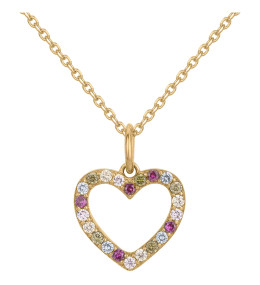 Le Collier plaqué or, motif coeur et 22 oxydes multicolore by Stauffer 66700090