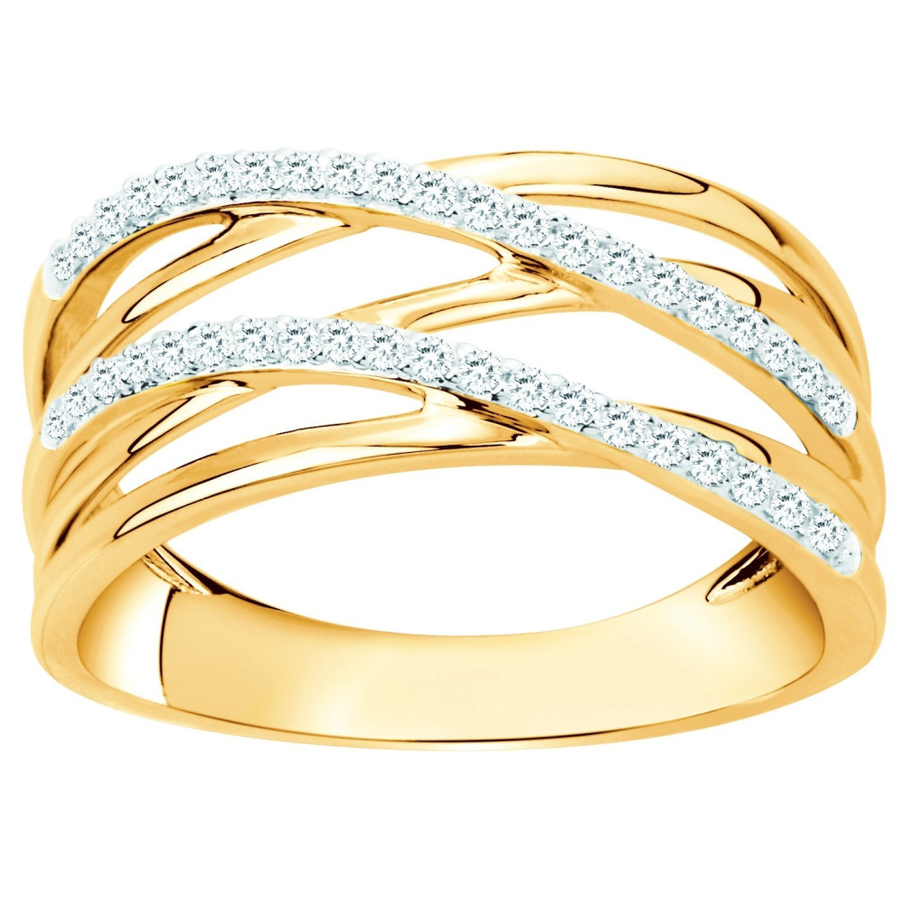 Bague Plaqué Or et oxydes de zirconium by Stauffer Ref. 76100017