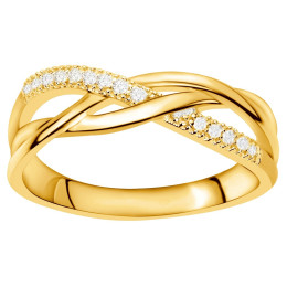 Bague Plaqué Or et 14 oxydes de zirconium by Stauffer Ref. 76100094