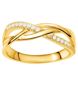 Bague Plaqué Or et 14 oxydes de zirconium by Stauffer Ref. 76100094