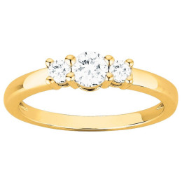 Bague Plaqué Or et 3 oxydes de zirconium by Stauffer Ref. 76100121