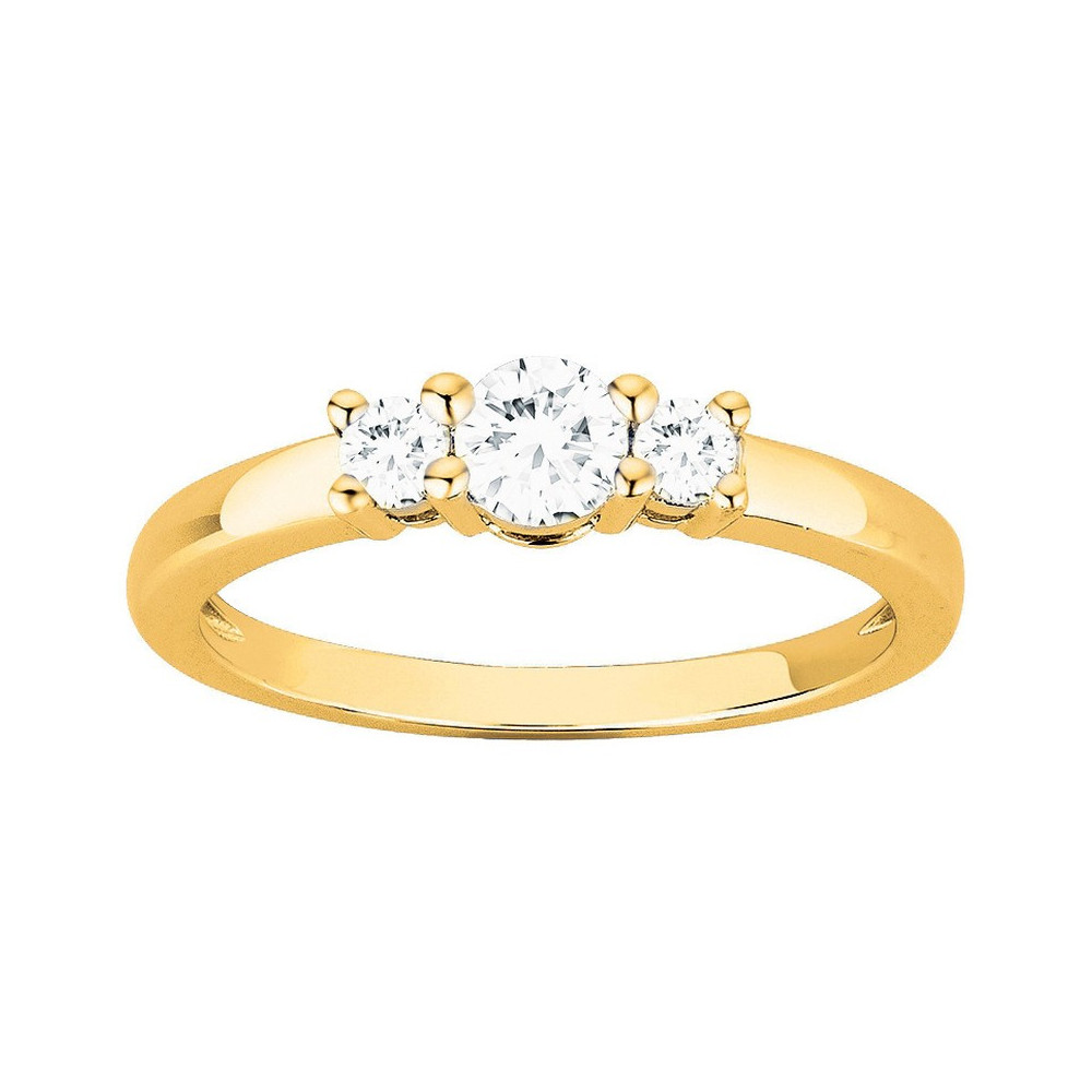 Bague Plaqué Or et 3 oxydes de zirconium by Stauffer Ref. 76100121