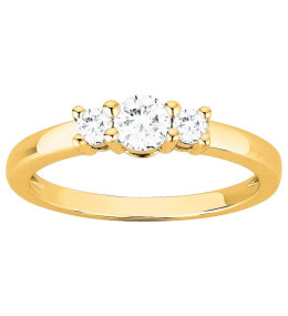 Bague Plaqué Or et 3 oxydes de zirconium by Stauffer Ref. 76100121