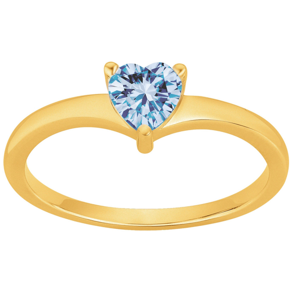 Bague Plaqué Or et 1 spinelle bleue topaze by Stauffer Ref. 76100190