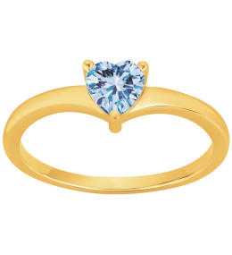 Bague Plaqué Or et 1 spinelle bleue topaze by Stauffer Ref. 76100190