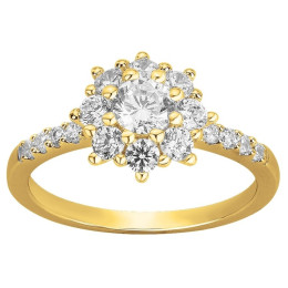 Bague Plaqué Or et oxydes de zirconium by Stauffer Ref. 76100221