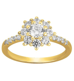 Bague Plaqué Or et oxydes de zirconium by Stauffer Ref. 76100221