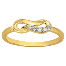 Bague Plaqué Or, infini et 6 oxydes de zirconium by Stauffer Ref. 76100260