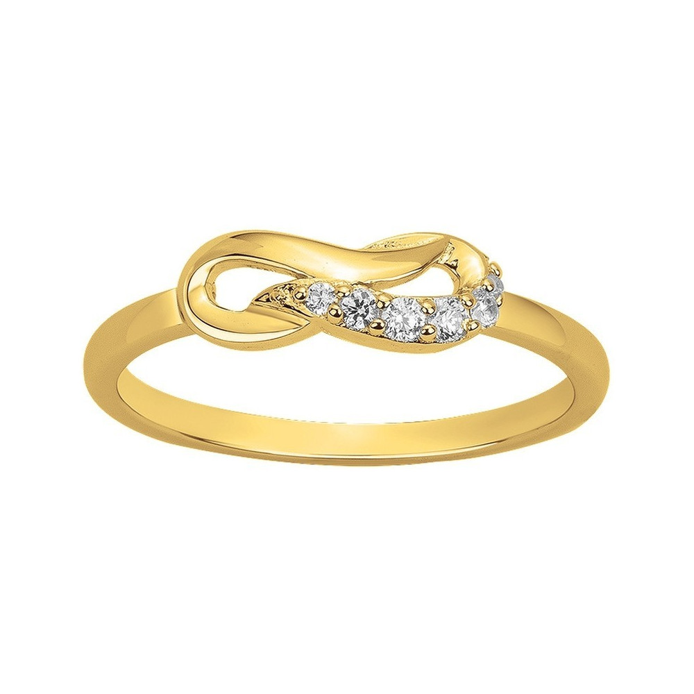 Bague Plaqué Or, infini et 6 oxydes de zirconium by Stauffer Ref. 76100260