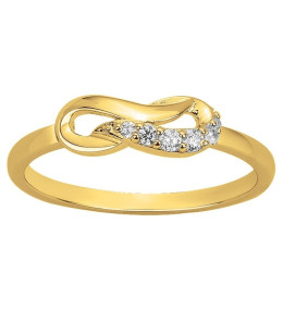 Bague Plaqué Or, infini et 6 oxydes de zirconium by Stauffer Ref. 76100260