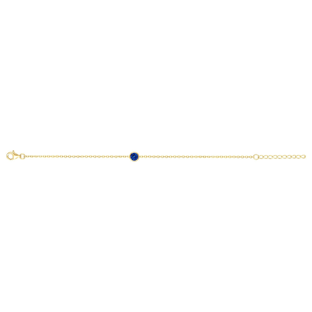 Bracelet plaqué or, 1 spinelle bleue by Stauffer 76300177