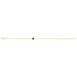 Bracelet plaqué or, 1 spinelle verte by Stauffer 76300178