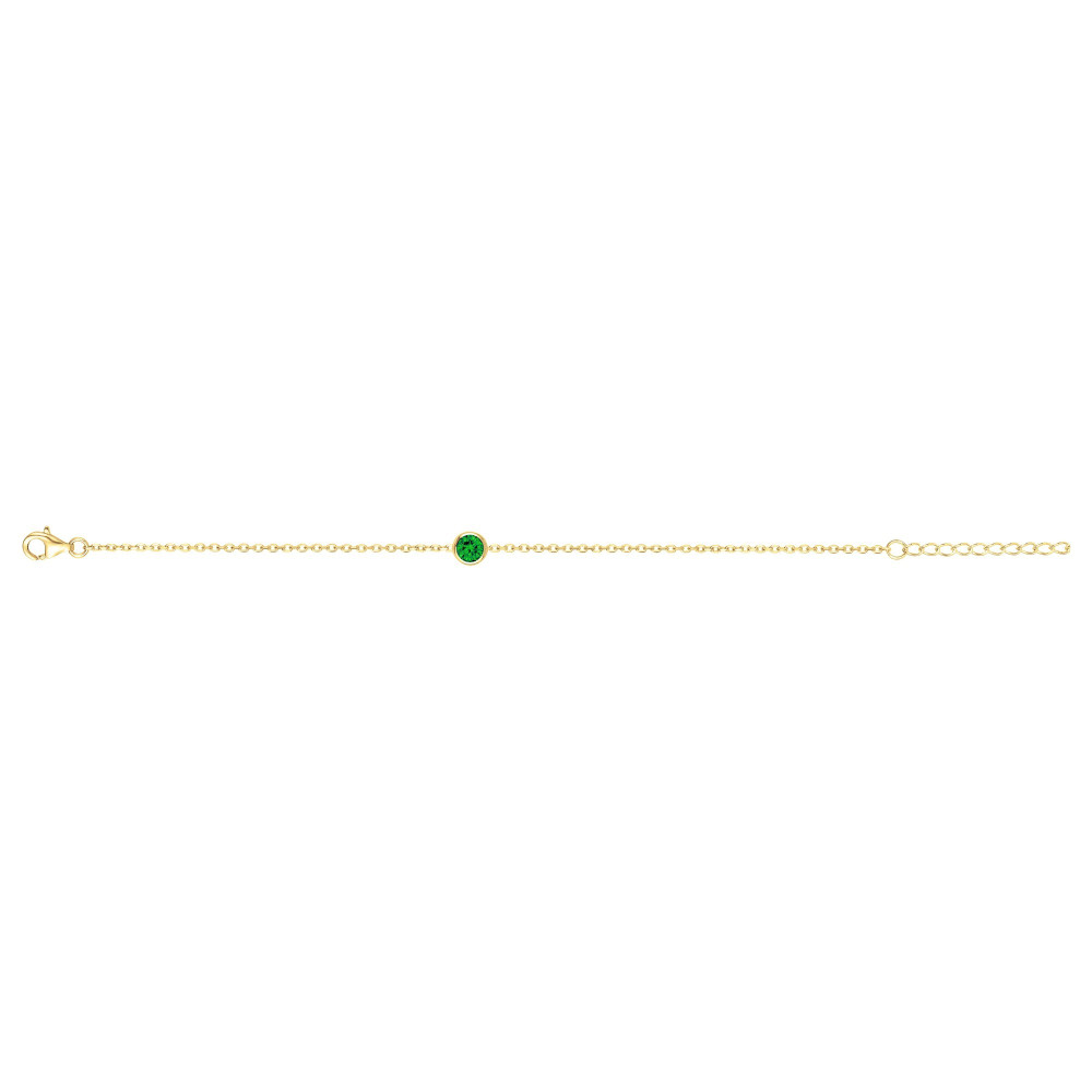 Bracelet plaqué or, 1 spinelle verte by Stauffer 76300178