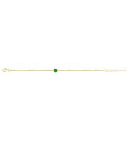 Bracelet plaqué or, 1 spinelle verte by Stauffer 76300178