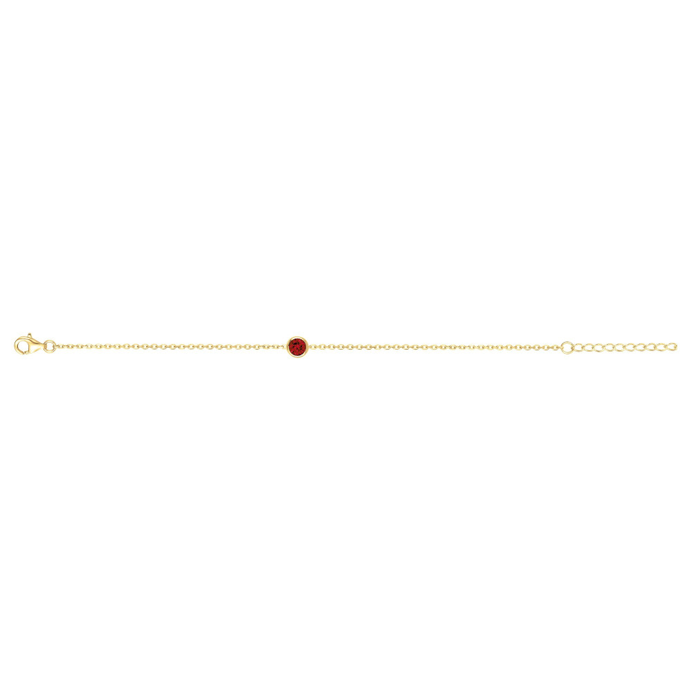 Bracelet plaqué or, 1 spinelle rouge by Stauffer 76300179