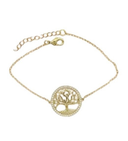 Bracelet plaqué or et 46 oxydes de zirconium, motif arbre de vie by Stauffer 76300180