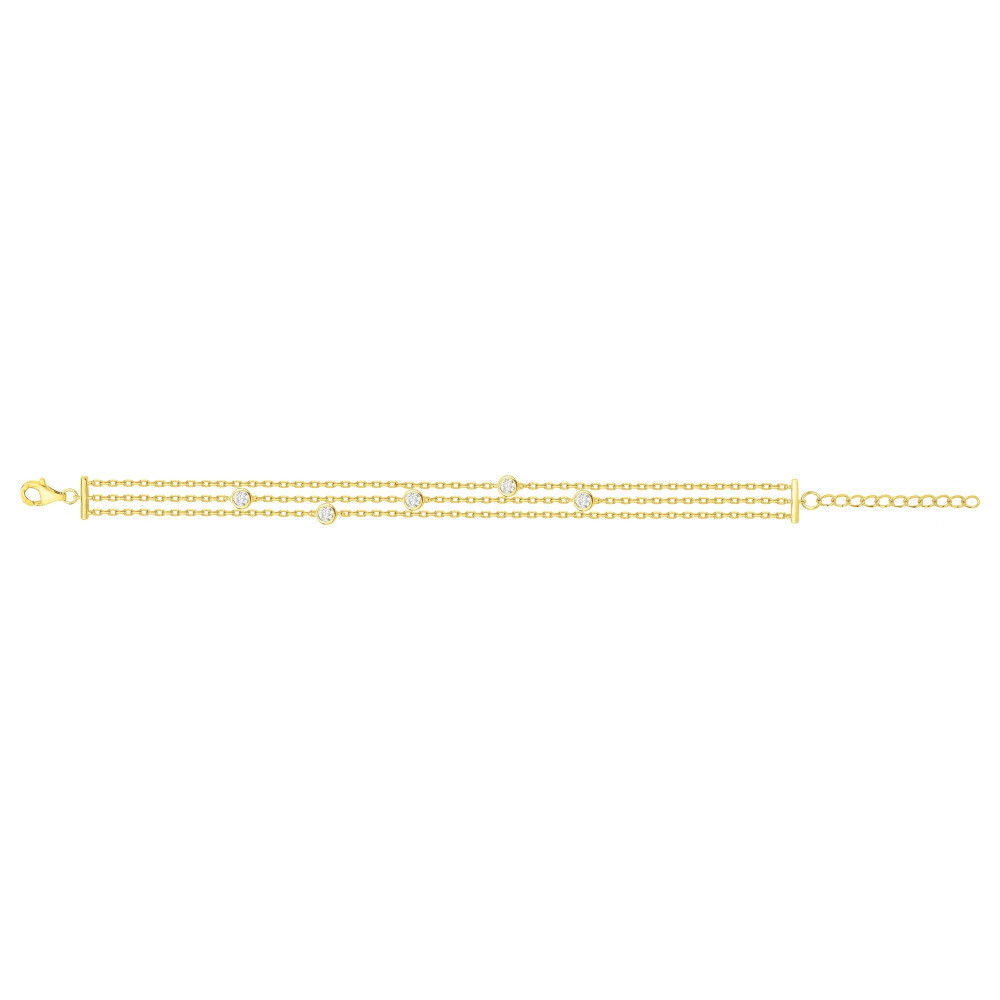Bracelet plaqué or et 5 oxydes de zirconium by Stauffer 76300181