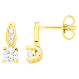 Boucles d'oreilles clous Plaqué Or by Stauffer Ref. 76400026