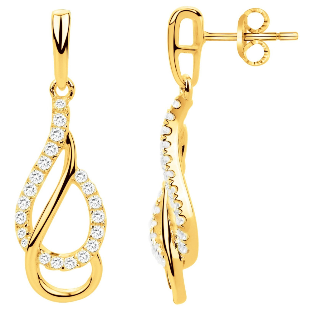 Boucles d'oreilles pendantes Plaqué Or by Stauffer Ref. 76400044