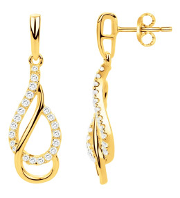 Boucles d'oreilles pendantes Plaqué Or by Stauffer Ref. 76400044