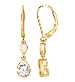 Boucles d'oreilles pendantes Plaqué Or by Stauffer Ref. 76400122