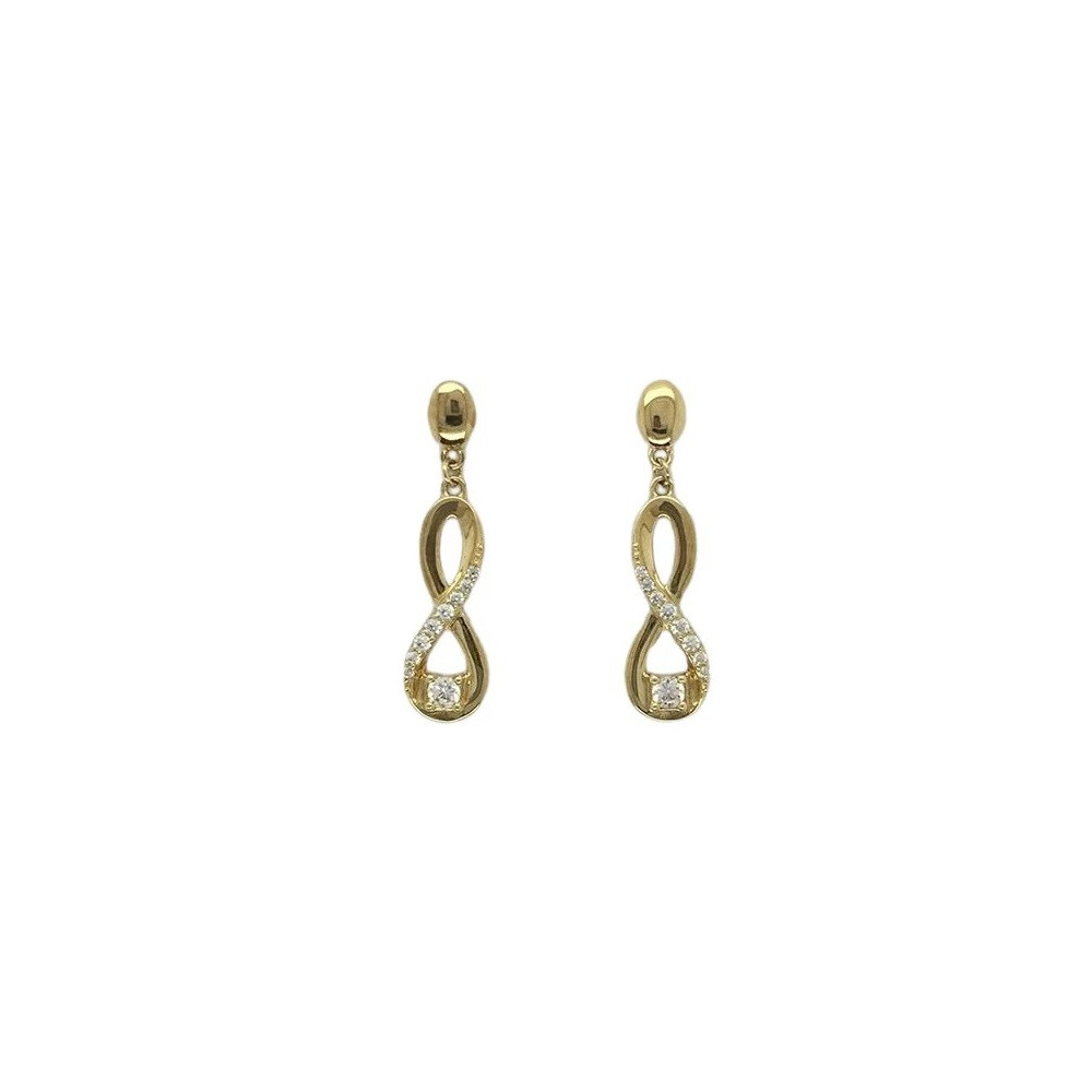Boucles d'oreilles plaqué or et 18 oxydes de zirconium by Stauffer 76400202