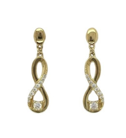 Boucles d'oreilles plaqué or et 18 oxydes de zirconium by Stauffer 76400202