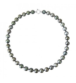 Le Collier or gris 750/1000 et perles de Tahiti rondes, diamètre 8/10 mm, by Stauffer