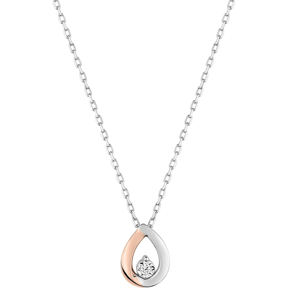 Le Collier or bicolore 750/1000, diamant 0,015 carat, taille brillant by Stauffer Le Collier or bicolore 750/1000, diamant 0,015 carat, taille brillant by Stauffer