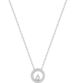 Le Collier or gris 750/1000, diamant 0,015 carat, taille brillant by Stauffer