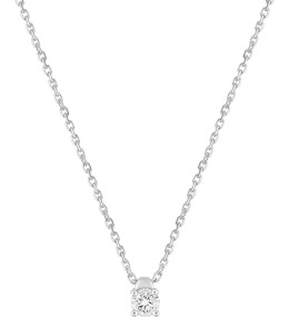 Le Collier or gris 750/1000, diamant 0,15 carat, taille brillant by Stauffer