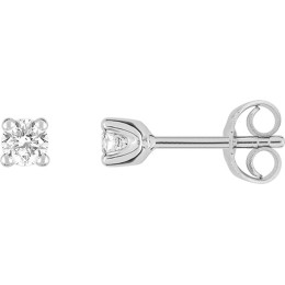 Les Boucles d'oreilles or gris 750/1000, diamants 0,15 carat, taille brillant by Stauffer